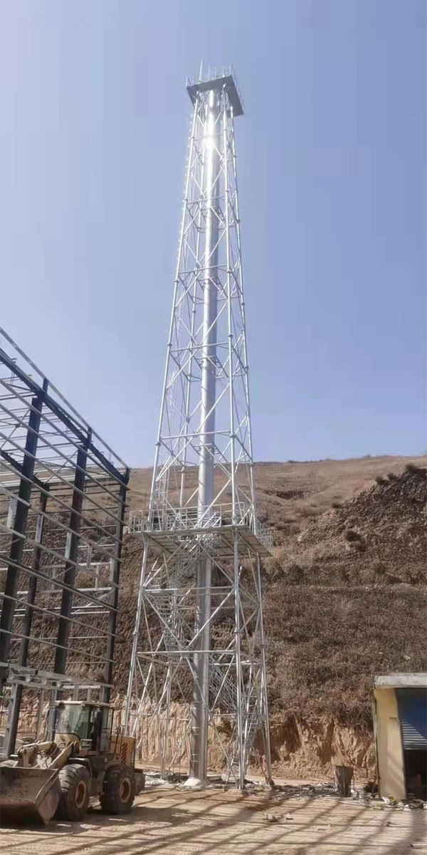 山西興縣50米塔架不銹鋼煙囪項(xiàng)目（口徑DN800mm，高度50m)